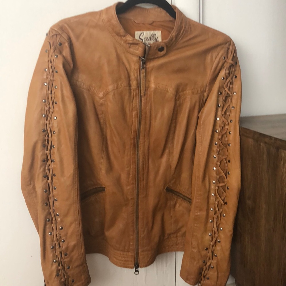 Scully camel leather jacket